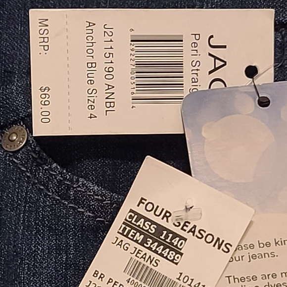 JAG Peri Straight Women's Size 4 Pull on Anchor Blue 32" inseam denim jeans - Picture 5 of 11